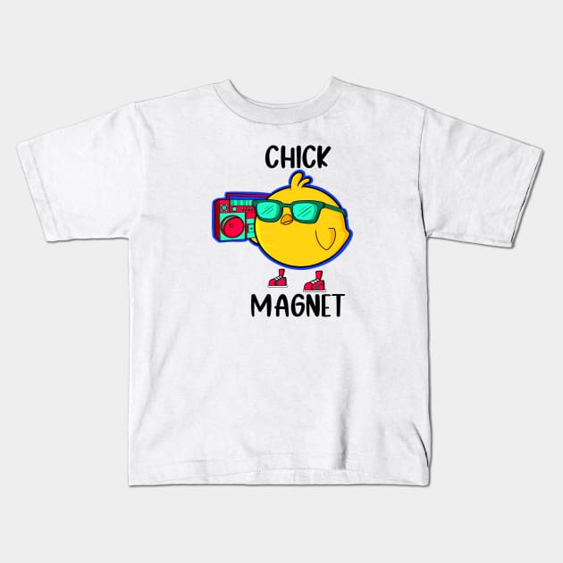 Chick Magnet Kids T-Shirt by Art by Nabes